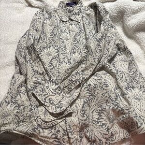 Alan Flusser Paisley Dress Shirt - Cream and Gray